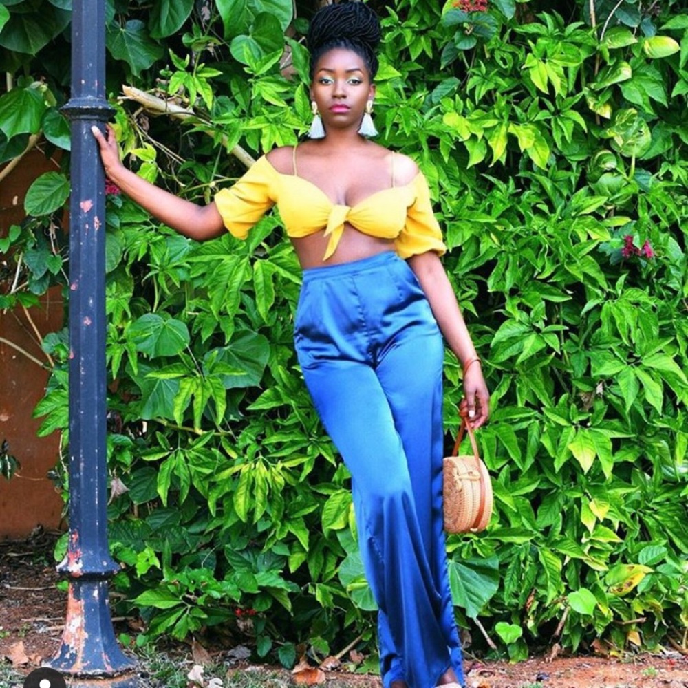 Navy Satin TALL Trousers